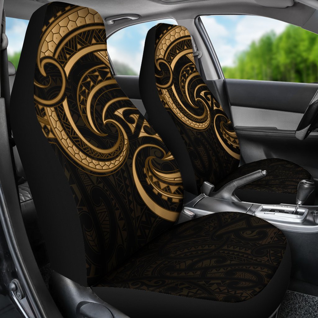 New Zealand Maori Mangopare Car Seat Covers Polynesian - Gold - Vibe Hoodie Shop