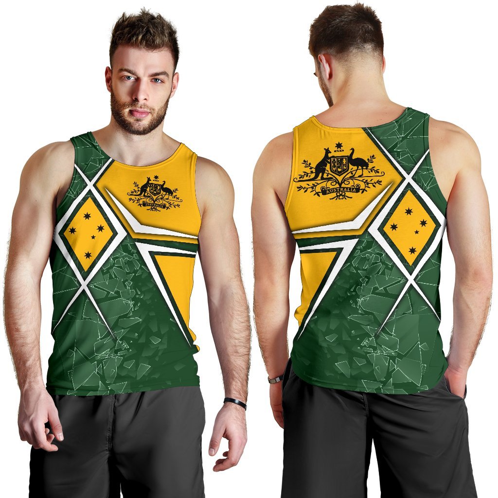 Men's Tank Top - Aussie Flag (Green) - Vibe Hoodie Shop