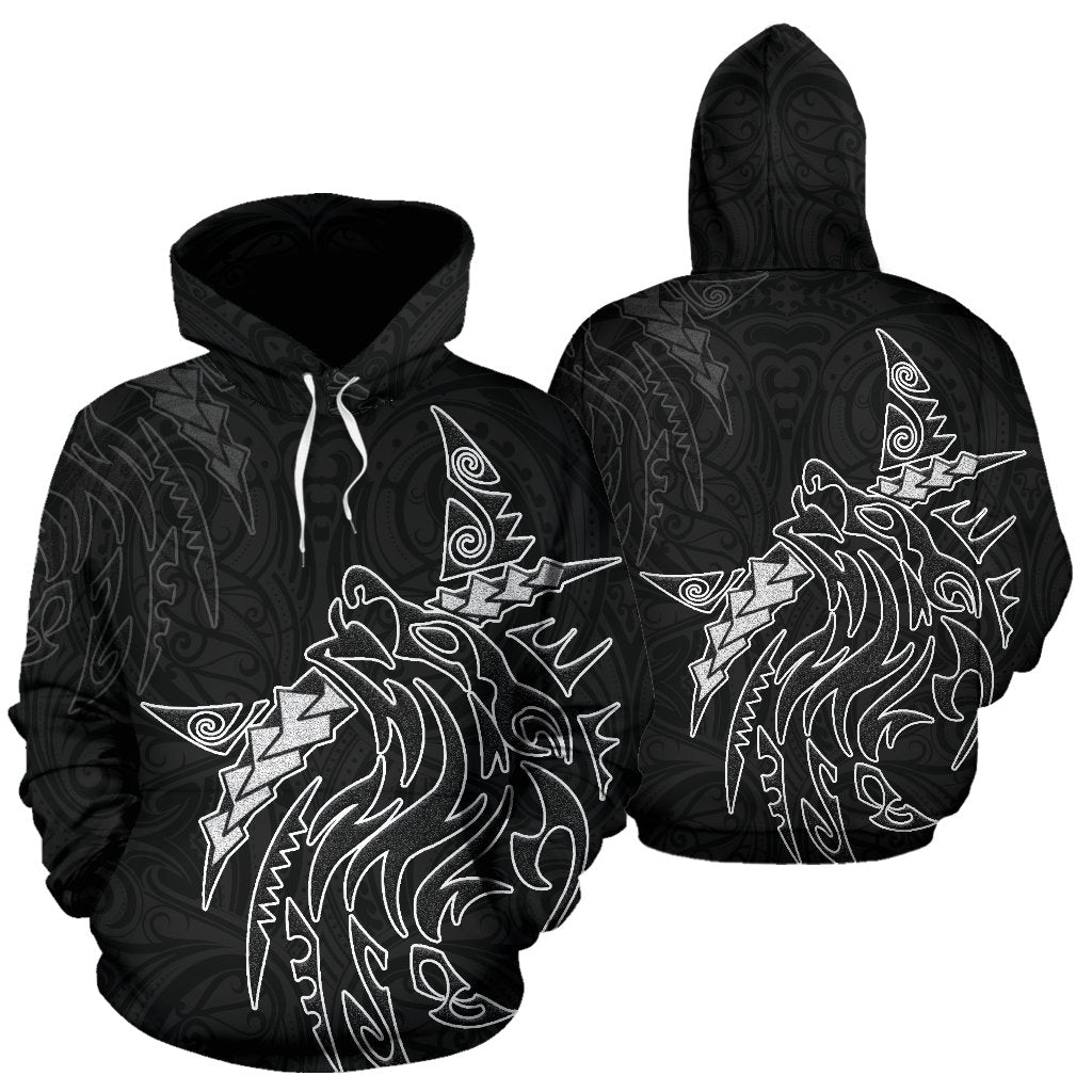 New Zealand Maori Tattoo Wolf Hoodie - Vibe Hoodie Shop