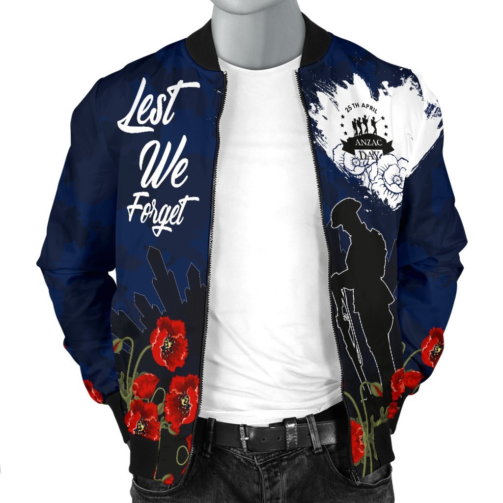 ANZAC Day Men's Bomber Jacket - Australia ANZAC Day 2021 - Vibe Hoodie Shop