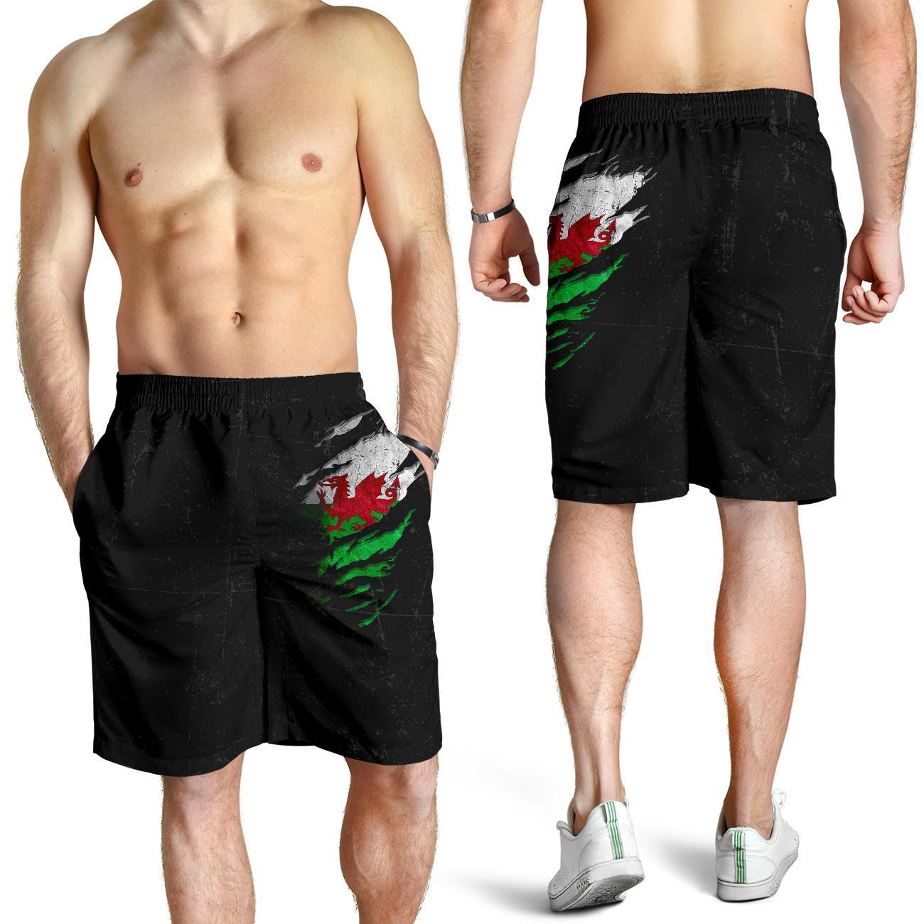 Wales In Me Men's Shorts - Special Grunge Style - Vibe Hoodie Shop