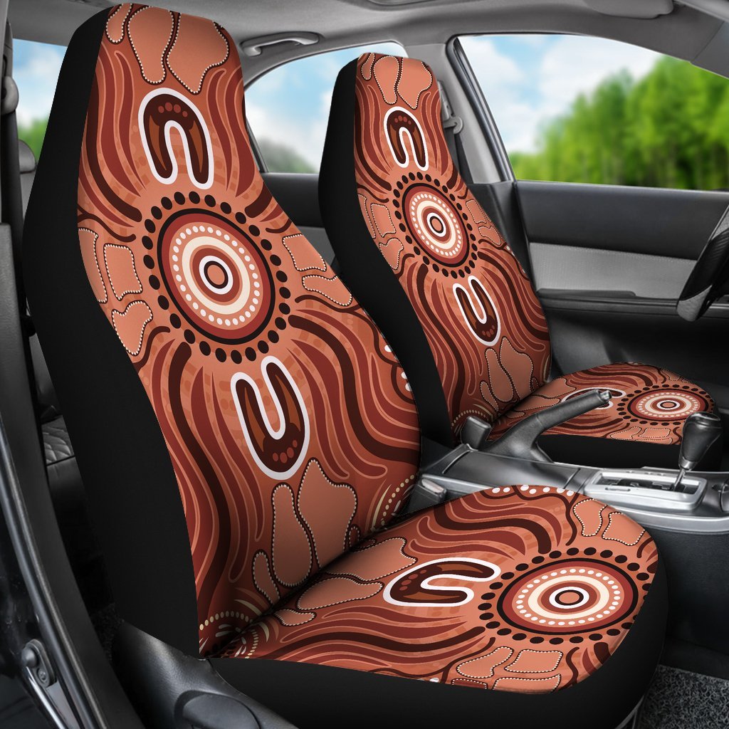 Aboriginal Car Seat Covers - Indigenous Art Patterns Ver02 - Vibe Hoodie Shop