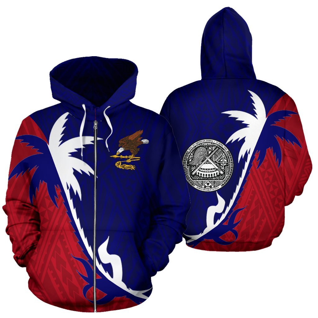 American Samoa Coconut Tree Zip Up Hoodie - Vibe Hoodie Shop