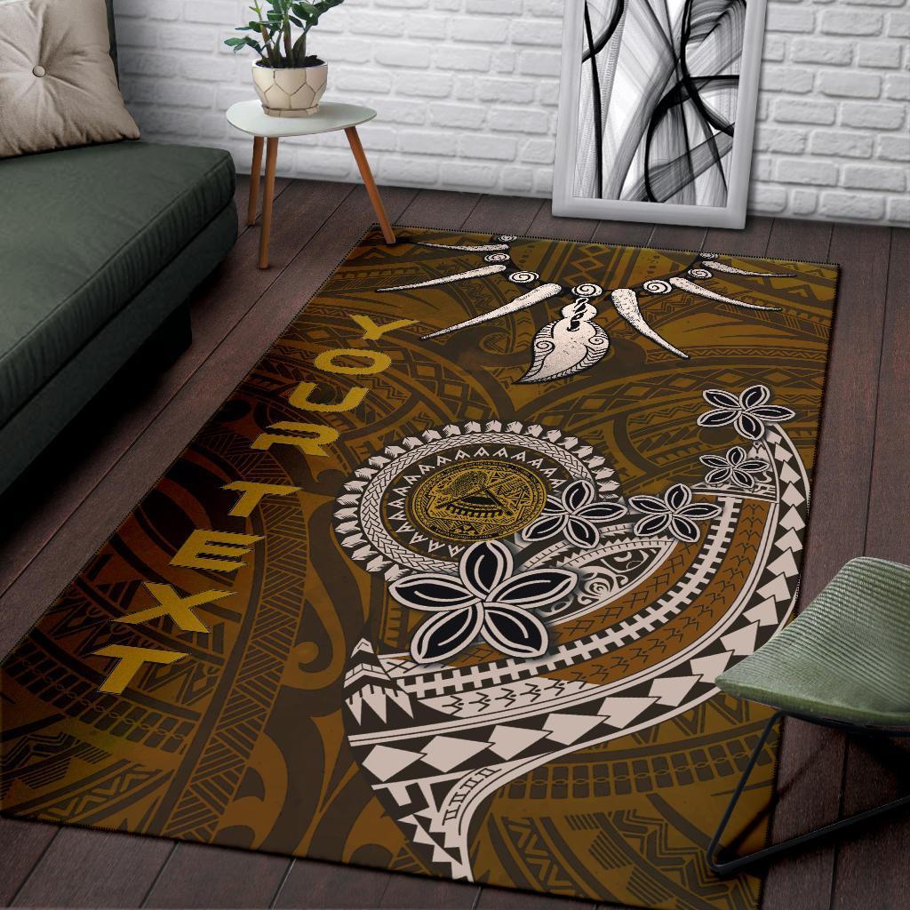 American Samoa Custom Personalised Area Rugs - Polynesian Boar Tusk - Vibe Hoodie Shop