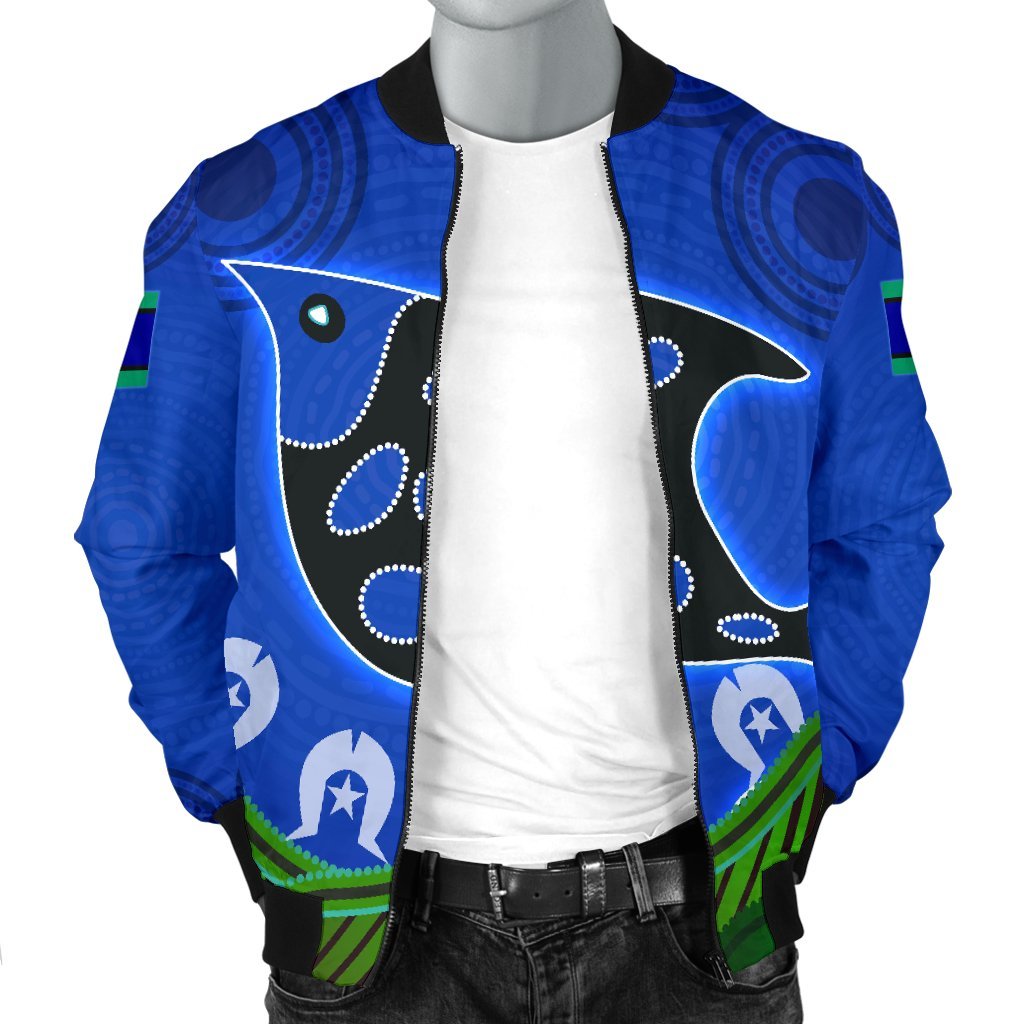 Men's Bomber Jacket - Torres Strait Dot Patterns - Vibe Hoodie Shop