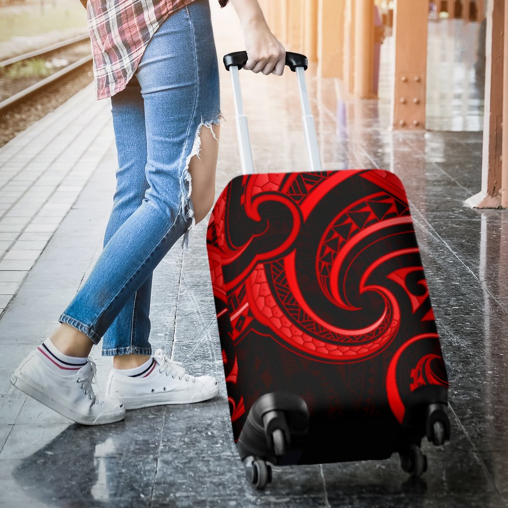 New Zealand Maori Mangopare Luggage Cover Polynesian - Red - Vibe Hoodie Shop