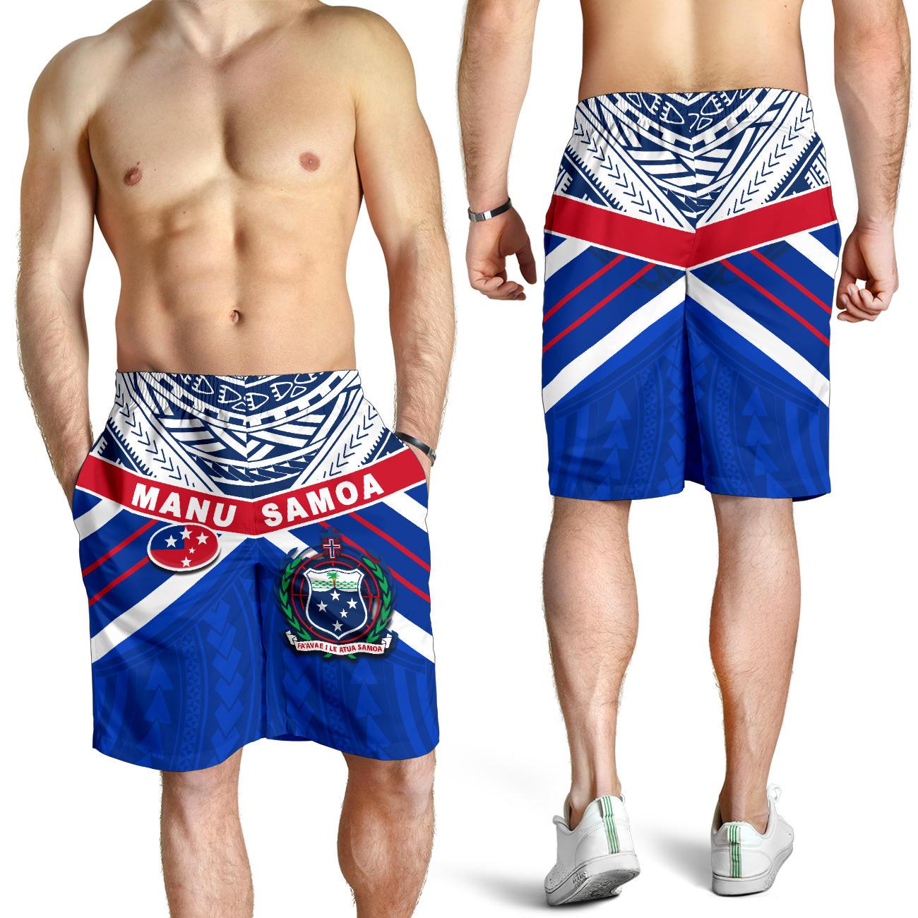 Manu Samoa Men Shorts Simple Coat Of Arms Rugby - Vibe Hoodie Shop