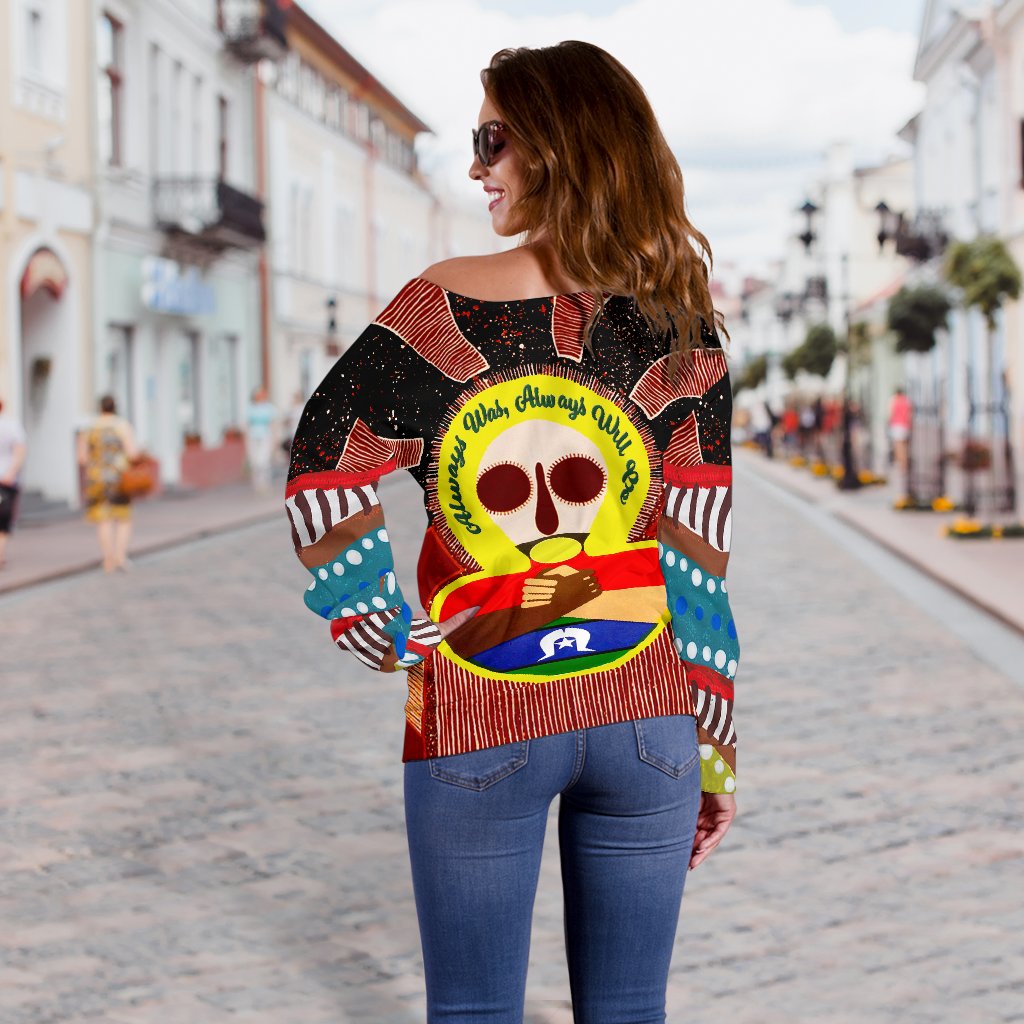 Aboriginal and Torres Strait Islanders Off Shoulder Sweater - NAIDOC Style - Vibe Hoodie Shop