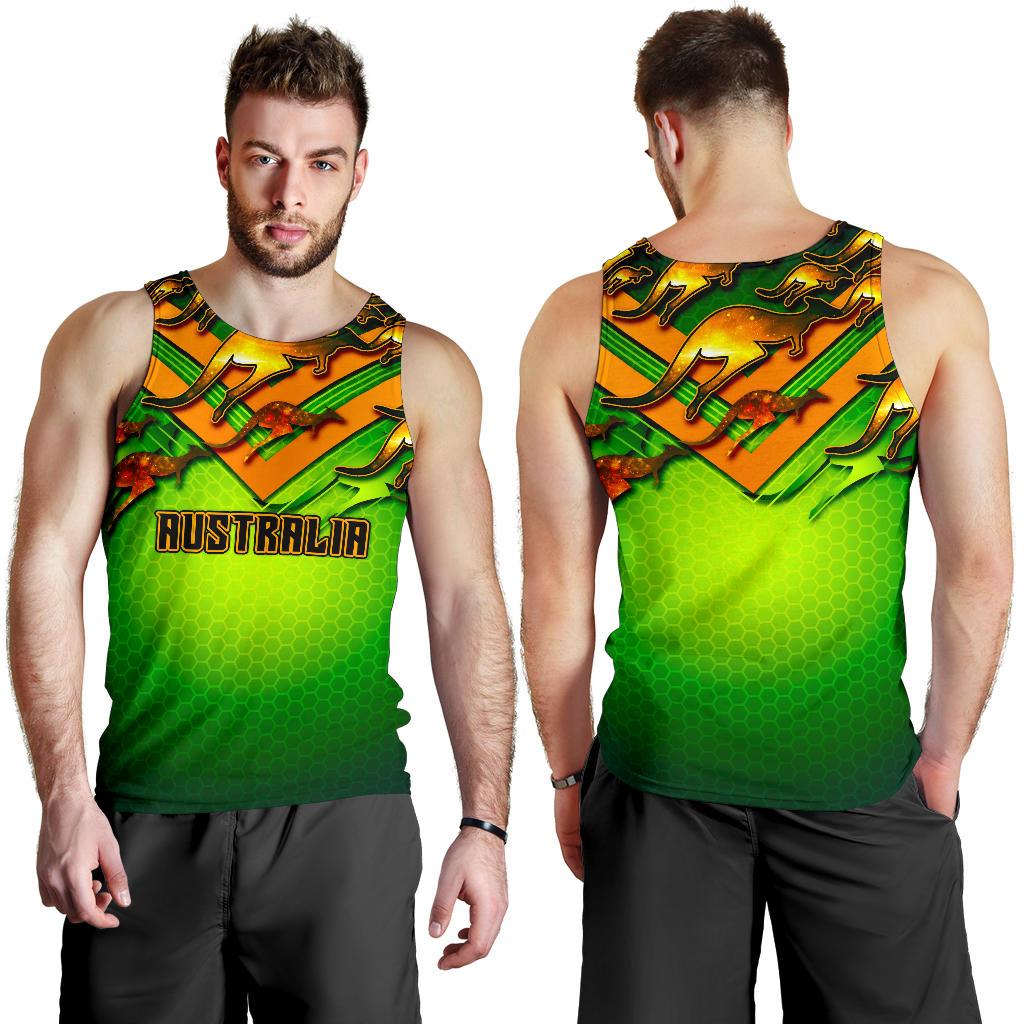 Men's Tank Top - Australian Kangaroo Mens Tank Aussie National Colors - Vibe Hoodie Shop