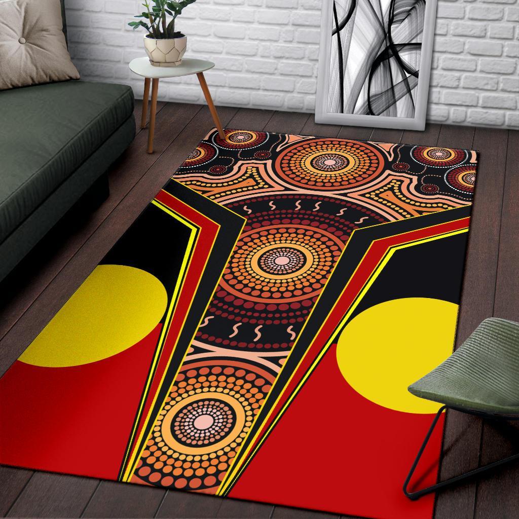 Area Rug - Aboriginal With Dot Painting Art - Vibe Hoodie Shop