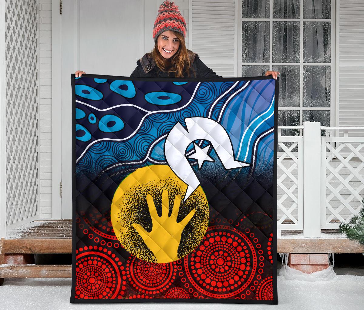 Aboriginal Premium Quilt - Aboriginal and Torres Strait Islanders Flag - Vibe Hoodie Shop