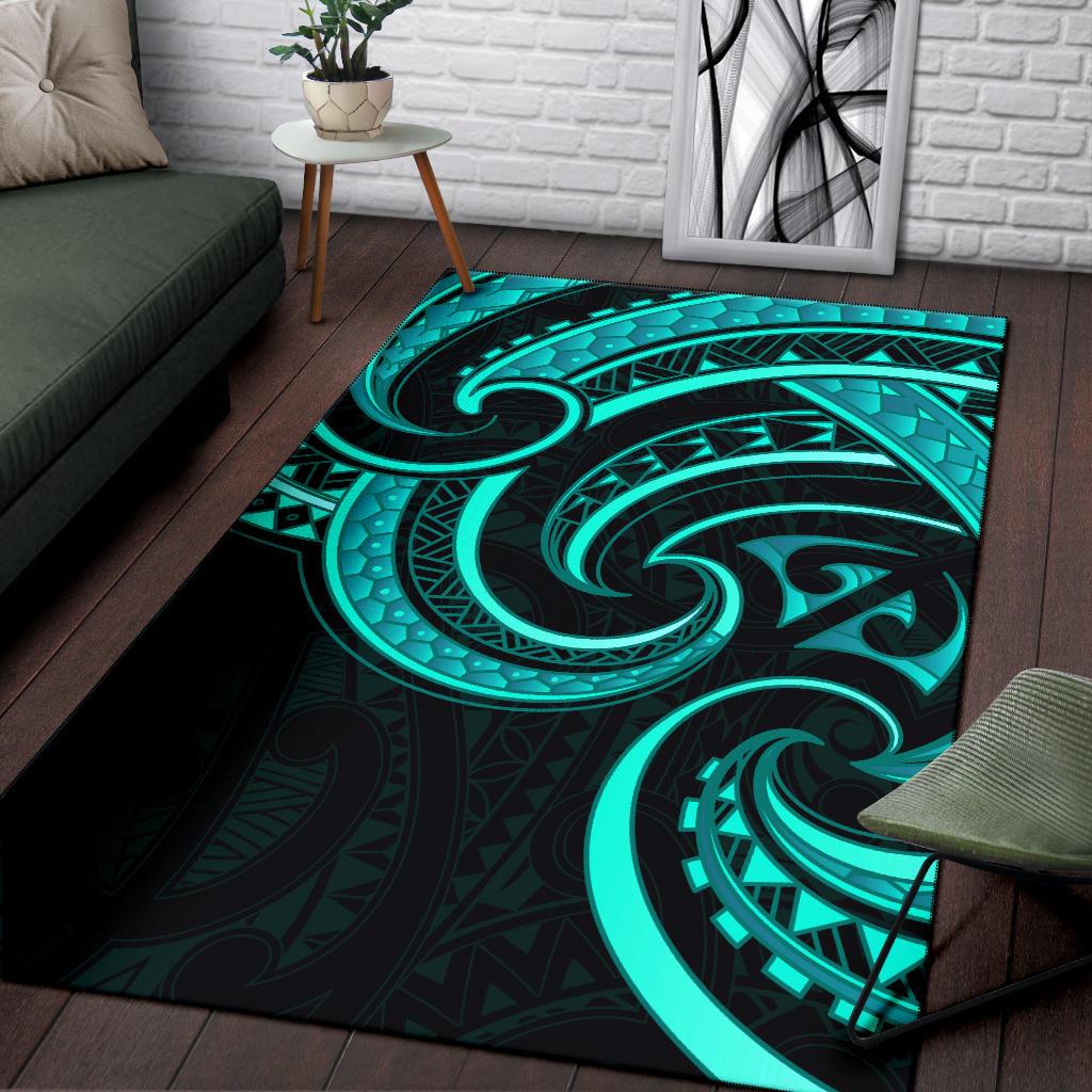 New Zealand Maori Mangopare Area Rug Polynesian - Turquoise - Vibe Hoodie Shop