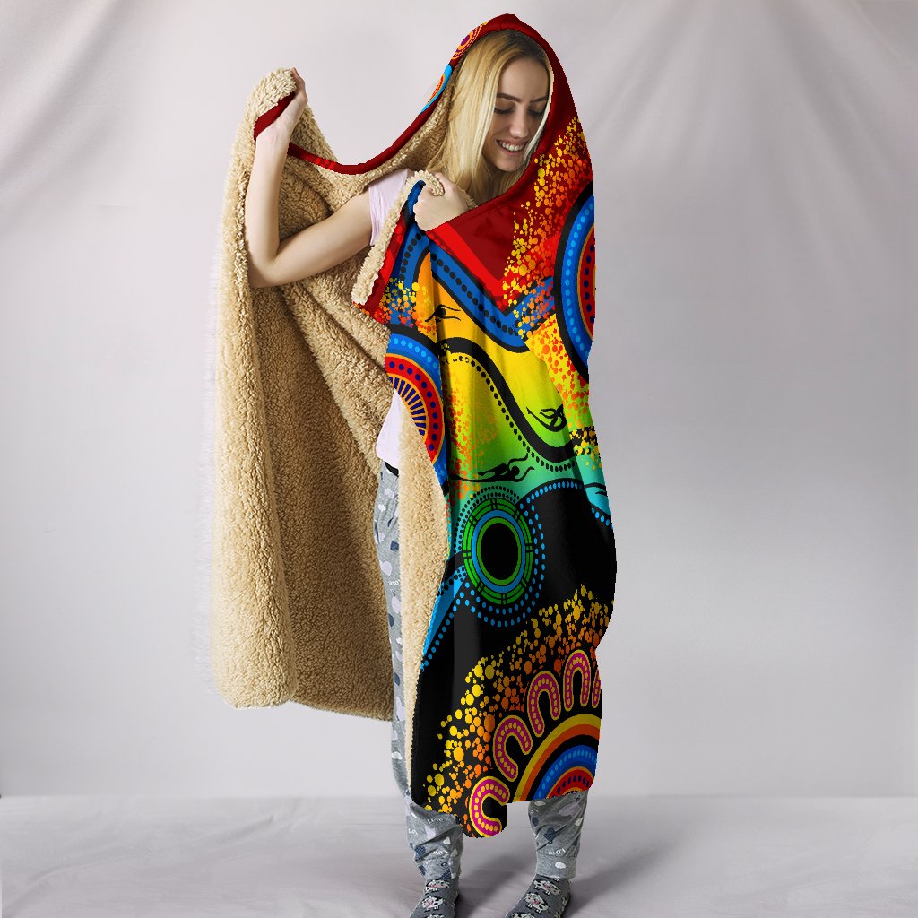 aboriginal-hooded-blanket-dot-painting-indigenous-circle-patterns-blue-dream