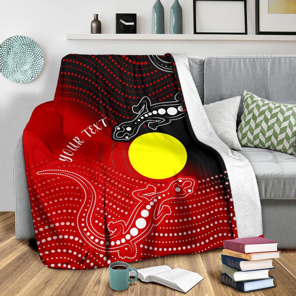 Custom Aboriginal Premium Blanket - Two Indigenous Lizard - Vibe Hoodie Shop