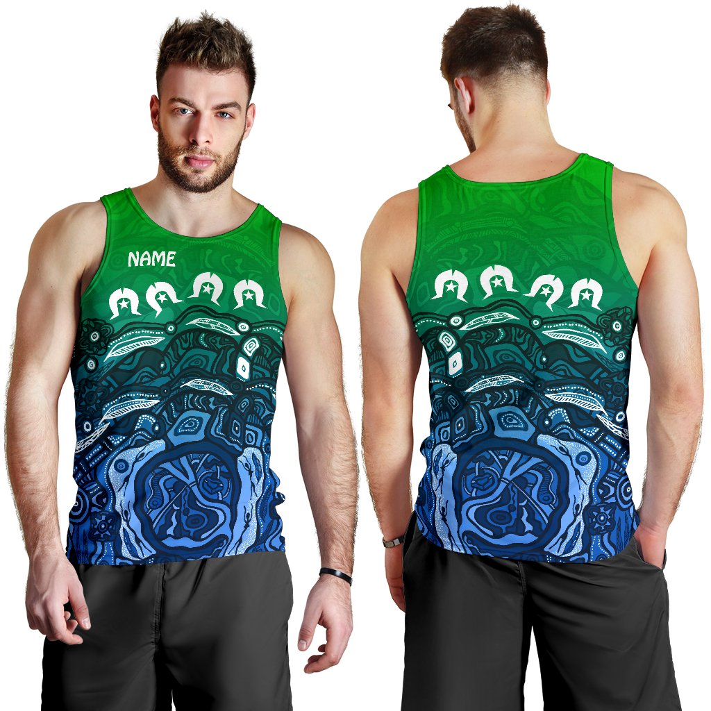 Custom Torres Strait Islands Men's Tank Top - Blue - Vibe Hoodie Shop