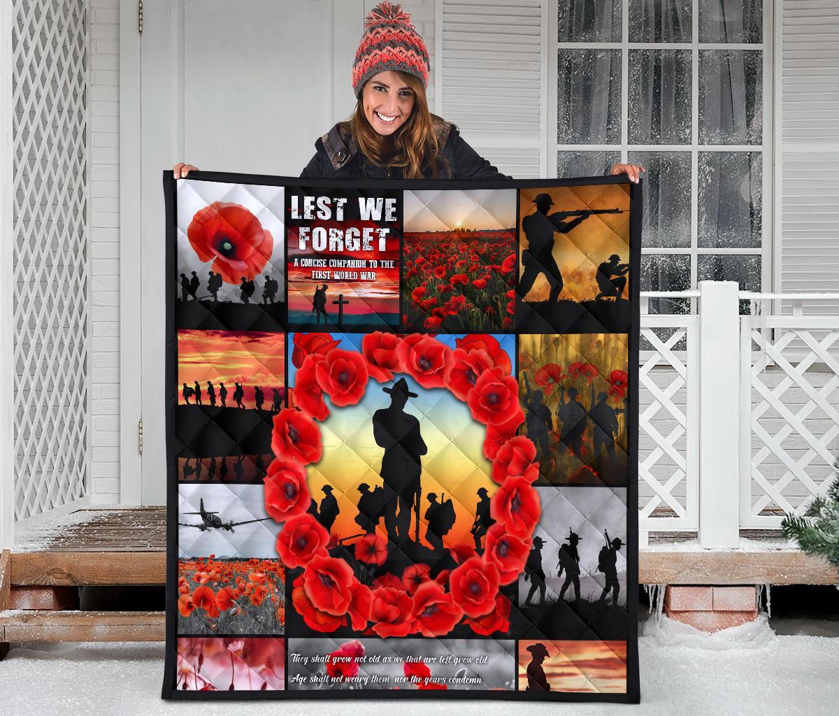 ANZAC Premium Quilt - Always Remember Australia's Soldiers - Vibe Hoodie Shop