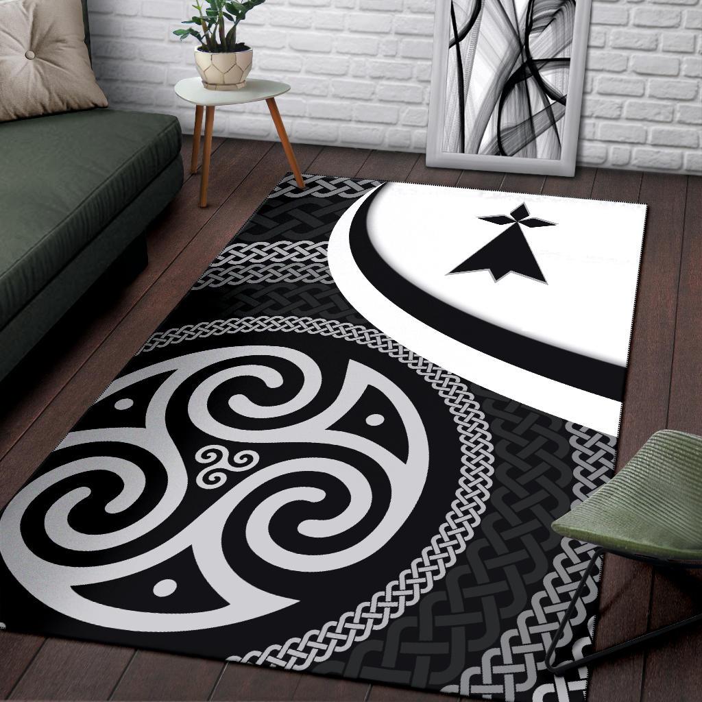 Celtic Area Rug - Brittany Flag With Celtic Patterns - Vibe Hoodie Shop