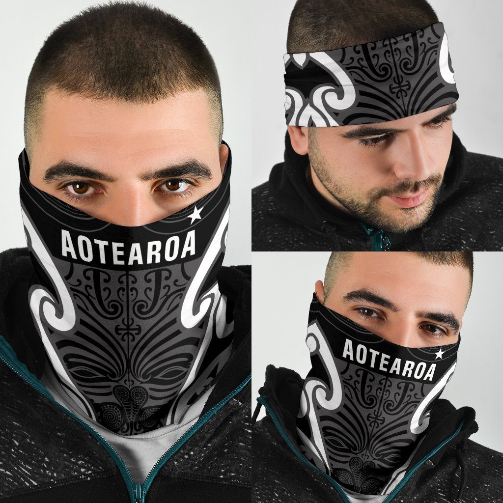 Maori Moko Bandana Aotearoa Silver Fern - Vibe Hoodie Shop