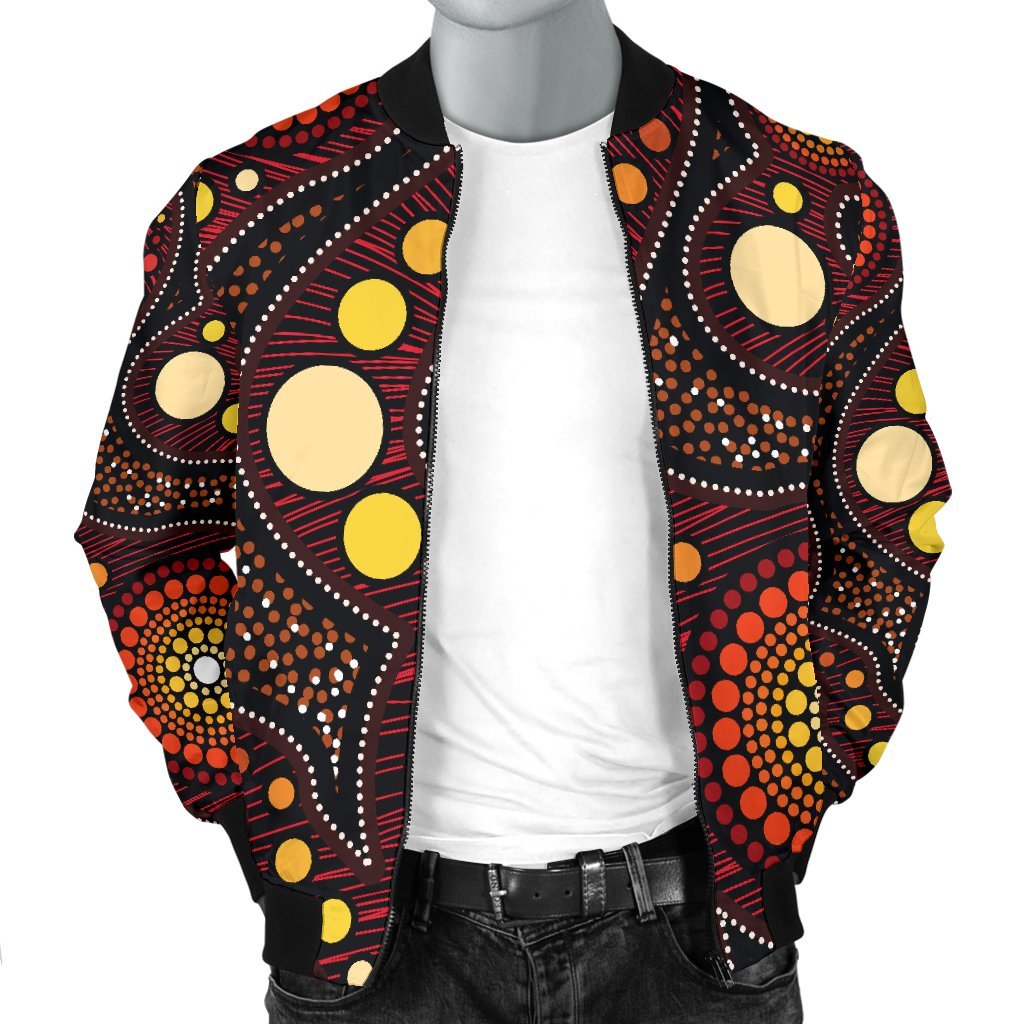 Aboriginal Men's Bomber Jacket - Aboriginal Art Ver01 - Vibe Hoodie Shop