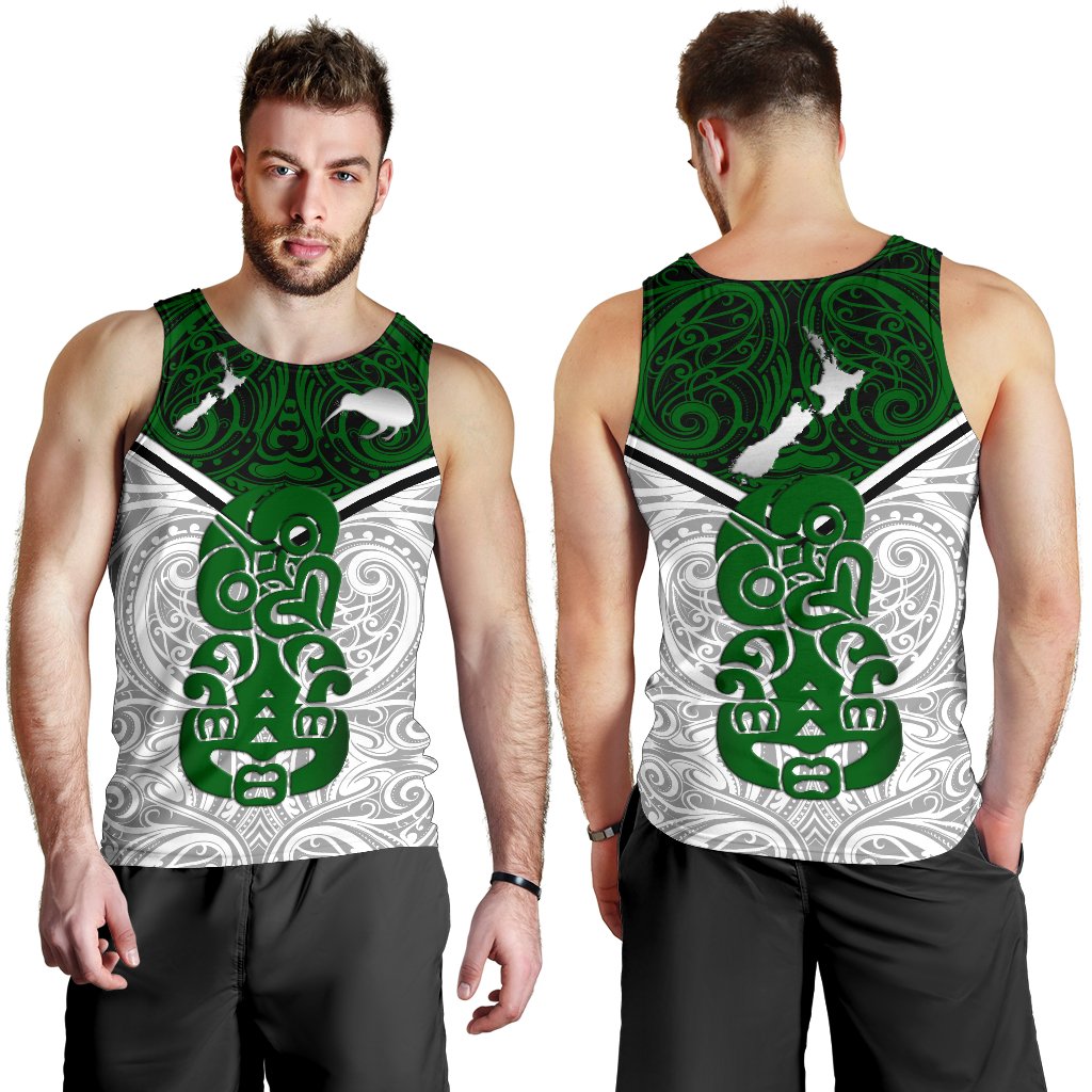 New Zealand Maori Rugby Men Tank Top Pride Version - White - Vibe Hoodie Shop