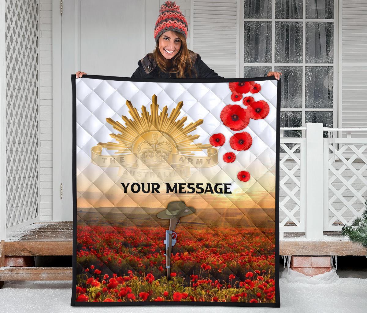 Custom ANZAC Day 2021 Premium Quilt - We Will Remember Them - Vibe Hoodie Shop