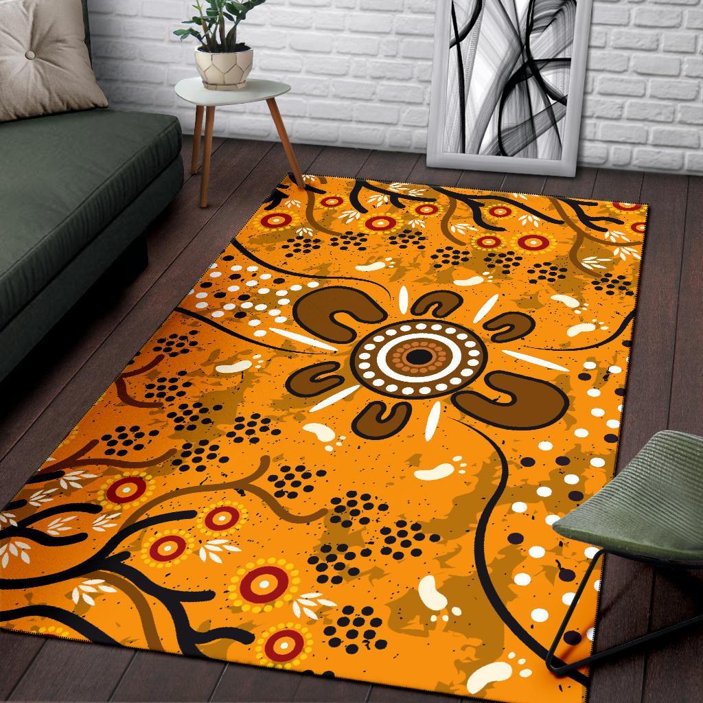 Area Rug - Aboriginal Art In Spring Style - Vibe Hoodie Shop