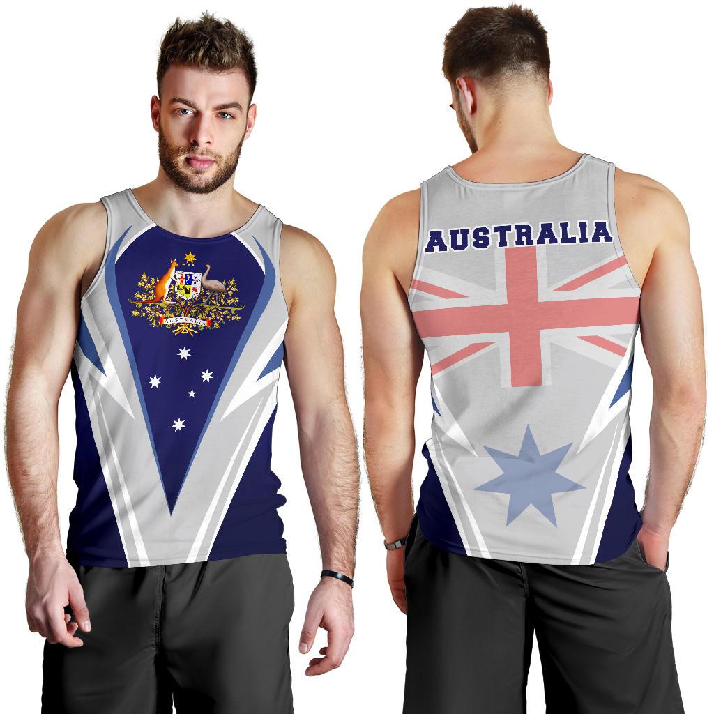 Men Tank Top - Australian Coat Of Arms Mens Tank Southern Cross Australia - Vibe Hoodie Shop