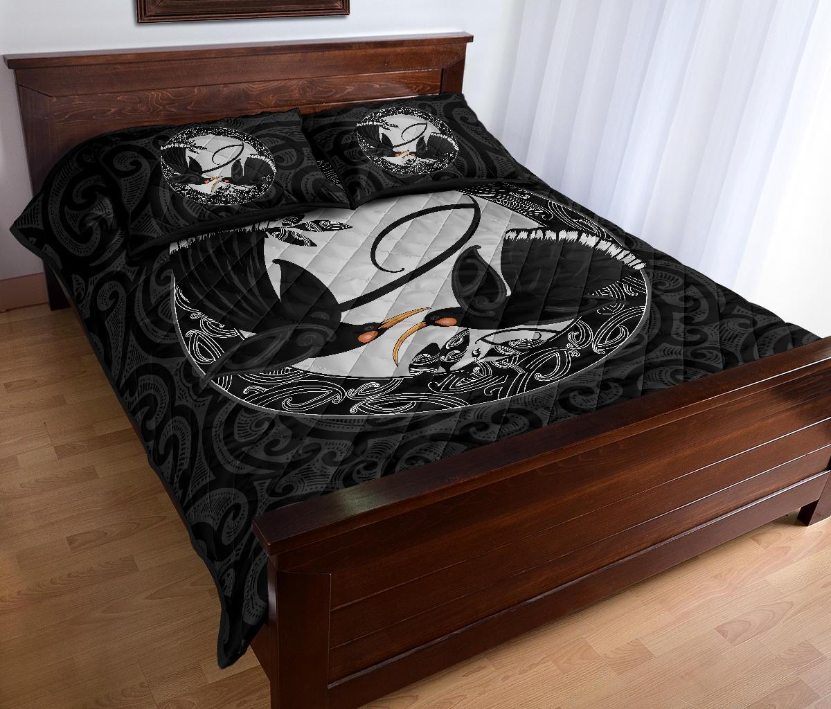 New Zealand Huia Bird, Maori Quilt Bed Set - Vibe Hoodie Shop