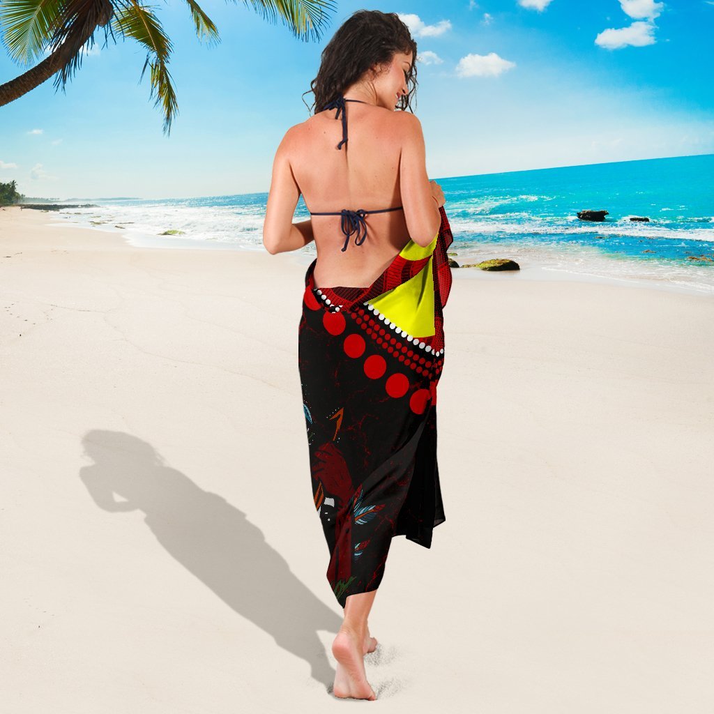 Custom Aboriginal Sarong - Indigenous People And Sun - Vibe Hoodie Shop