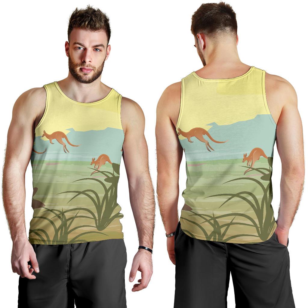 Men Tank Top - Kangaroo Mens Tank Uluru - Vibe Hoodie Shop