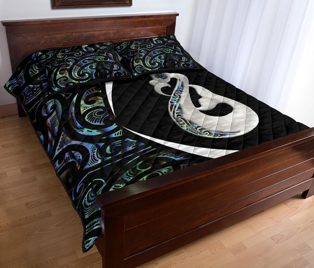 New Zealand Maori Manaia Paua Shell Quilt Bed Set - Circle Style - Vibe Hoodie Shop