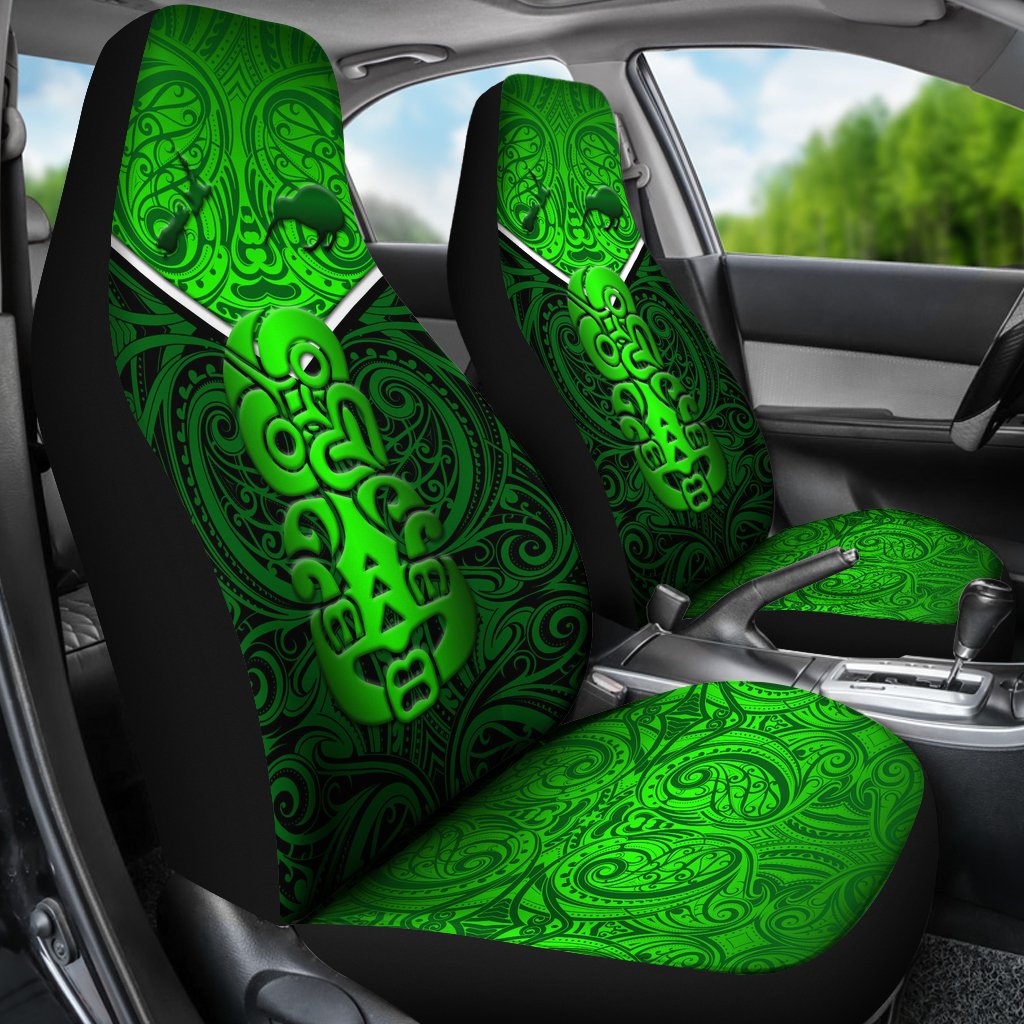 New Zealand Maori Rugby Car Seat Covers Pride Version - Green - Vibe Hoodie Shop