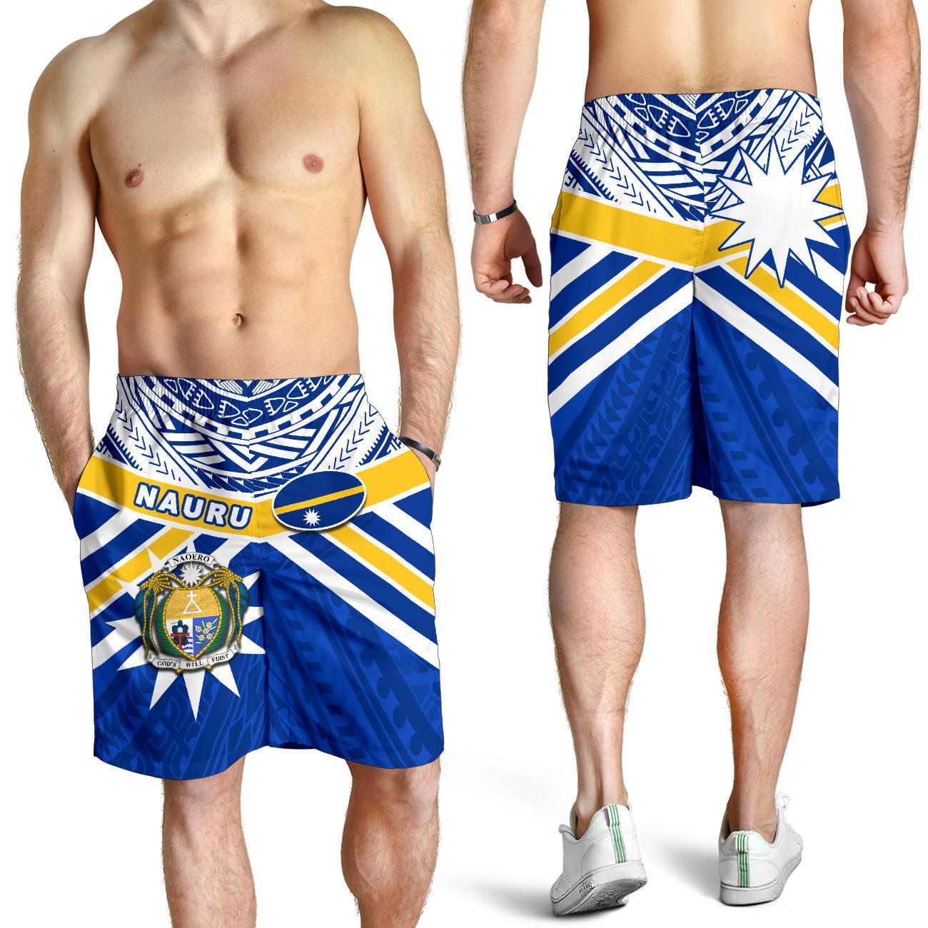 Nauru Rugby Men Shorts Symbol Star Polynesian - Vibe Hoodie Shop