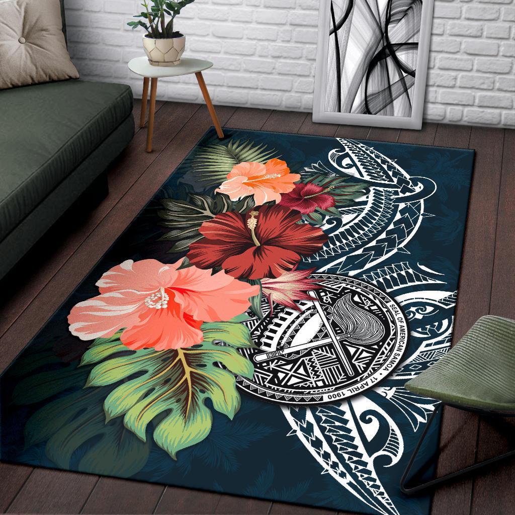 American Samoa Area Rug Hibiscus Polynesian - Vibe Hoodie Shop