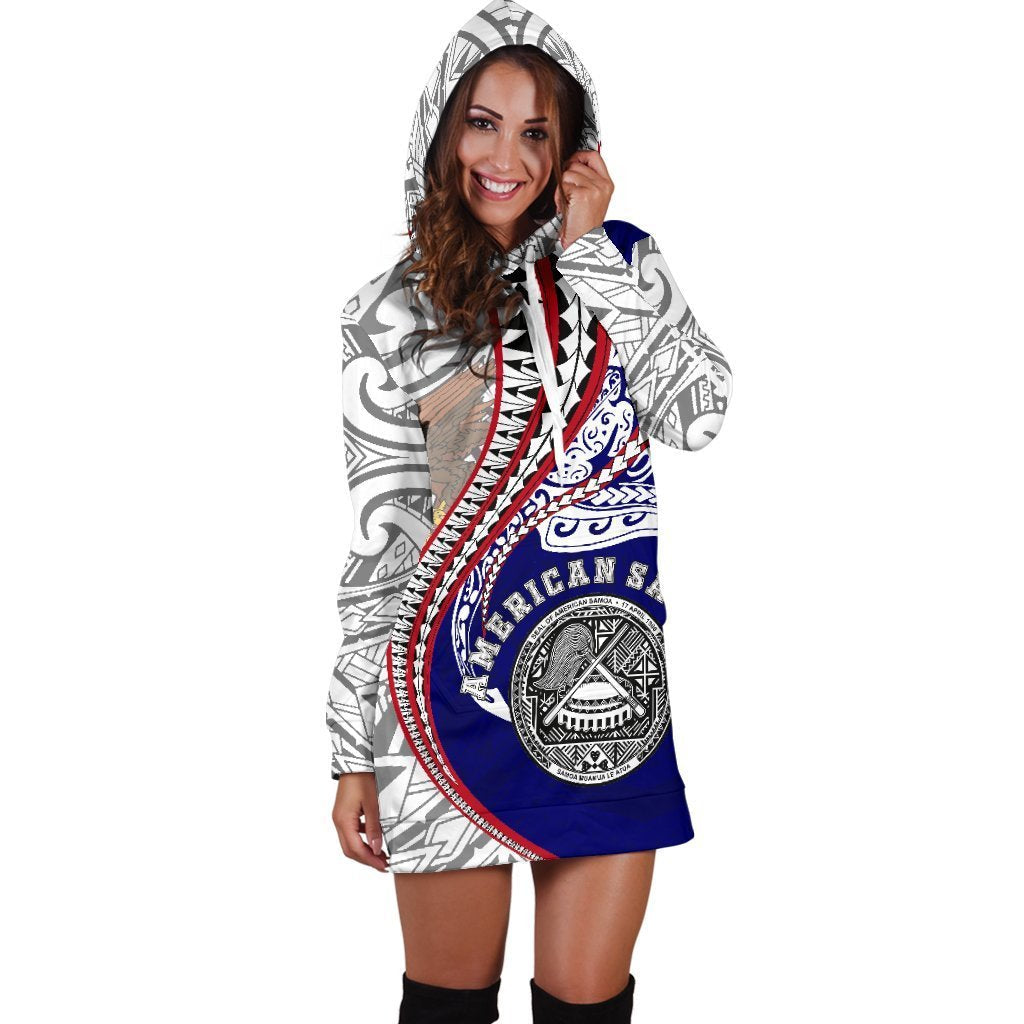 American Samoa Women's Hoodie Dress Kanaloa Tatau Gen - Vibe Hoodie Shop