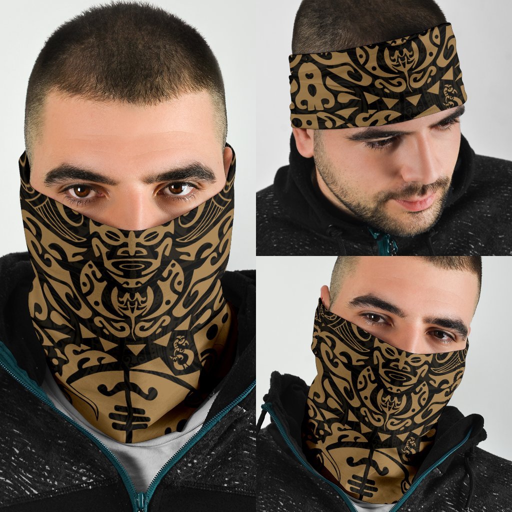 New Zealand Maori Tangaroa Tattoo Bandana - Golden - Vibe Hoodie Shop