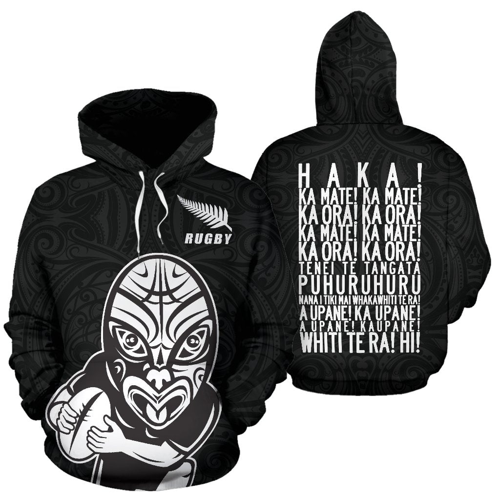 New Zealand Rugby Hoodie, Haka Dance Rugby Pullover Hoodie - Vibe Hoodie Shop