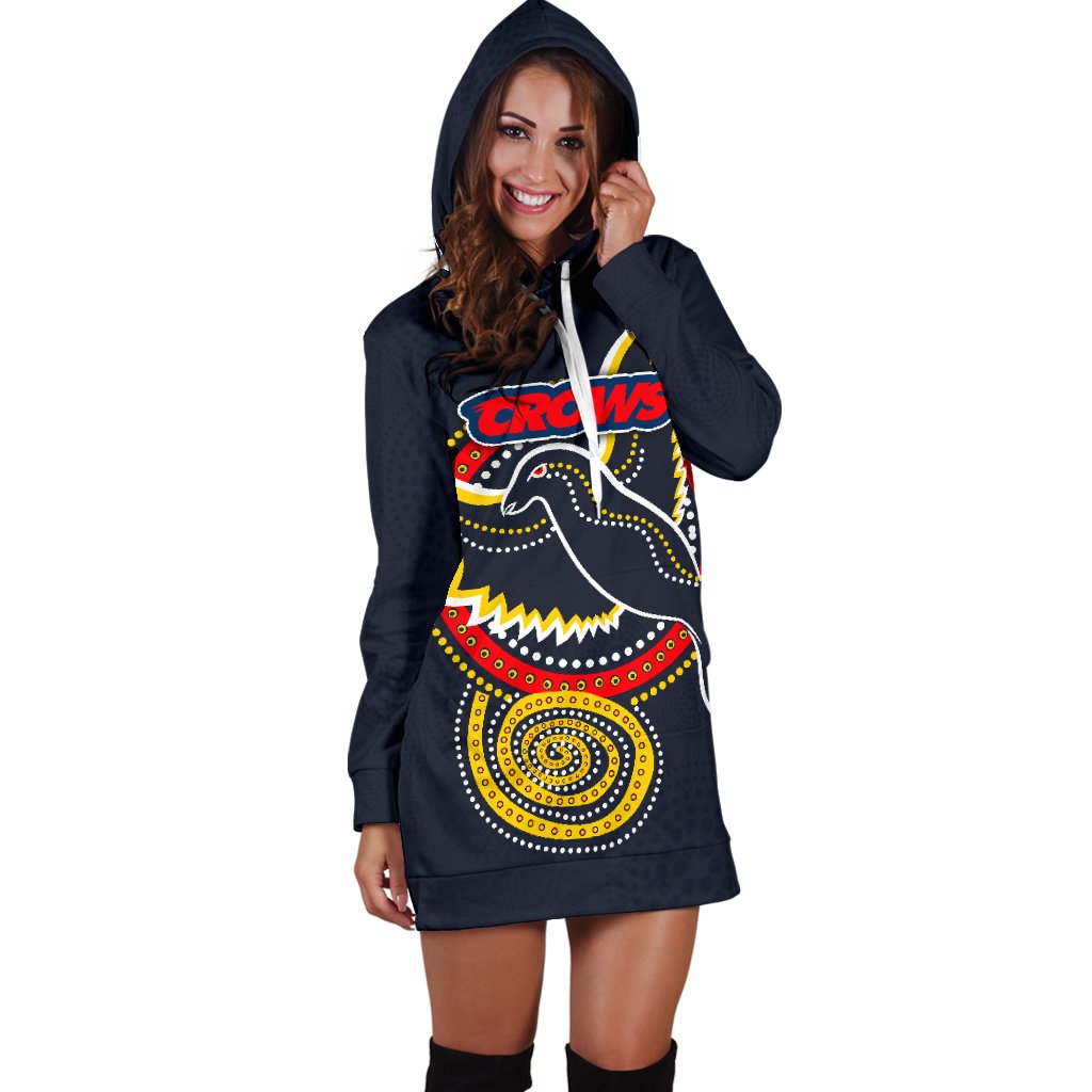 Adelaide Hoodie Dress Crows Indigenous - Vibe Hoodie Shop