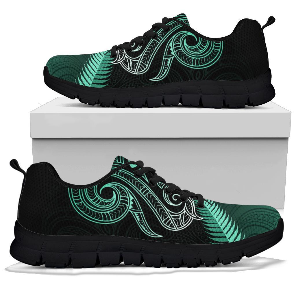 Maori Manaia New Zealand Sneakers Turquoise - Vibe Hoodie Shop