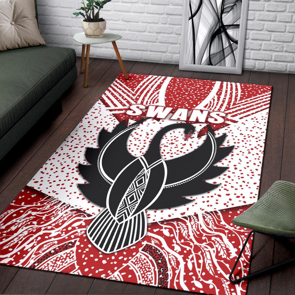 Sydney Area Rug Indigenous Swans - Vibe Hoodie Shop