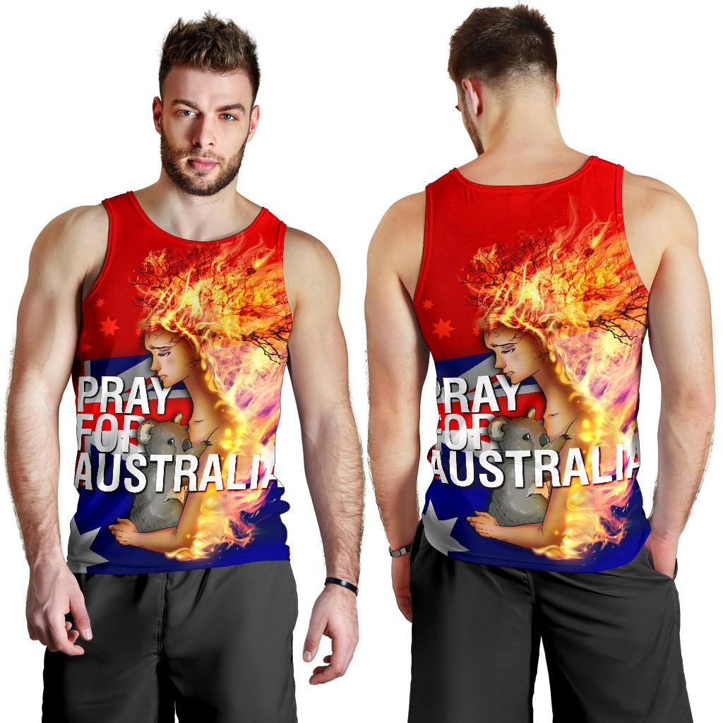 Men's Tank Top - Pray for Australia - Bushfire Mens Tank - Unisex - Vibe Hoodie Shop