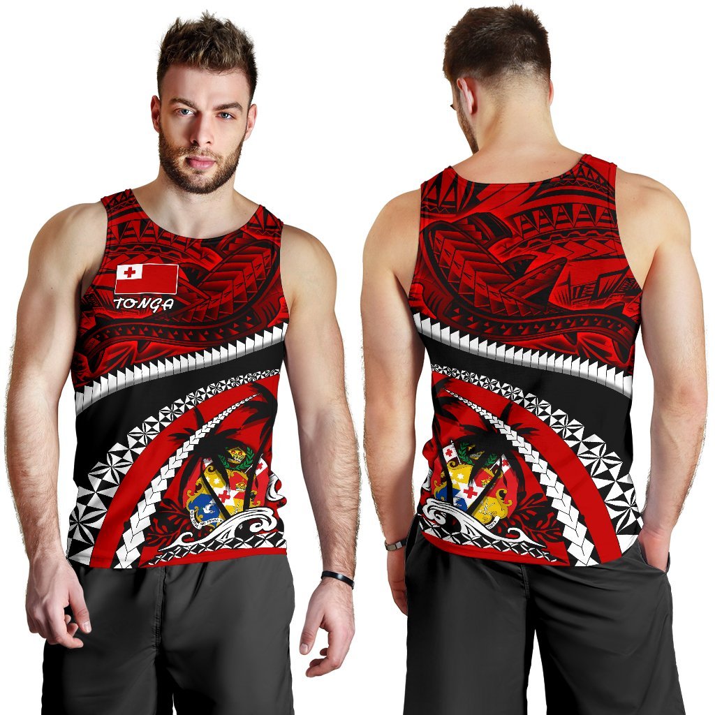 Tonga Polynesian Shark Tattoo Men's Tank Top - Vibe Hoodie Shop