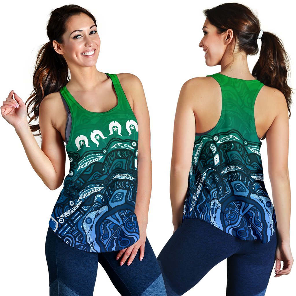 Torres Strait Islands Women's Racerback Tank - Blue - Vibe Hoodie Shop