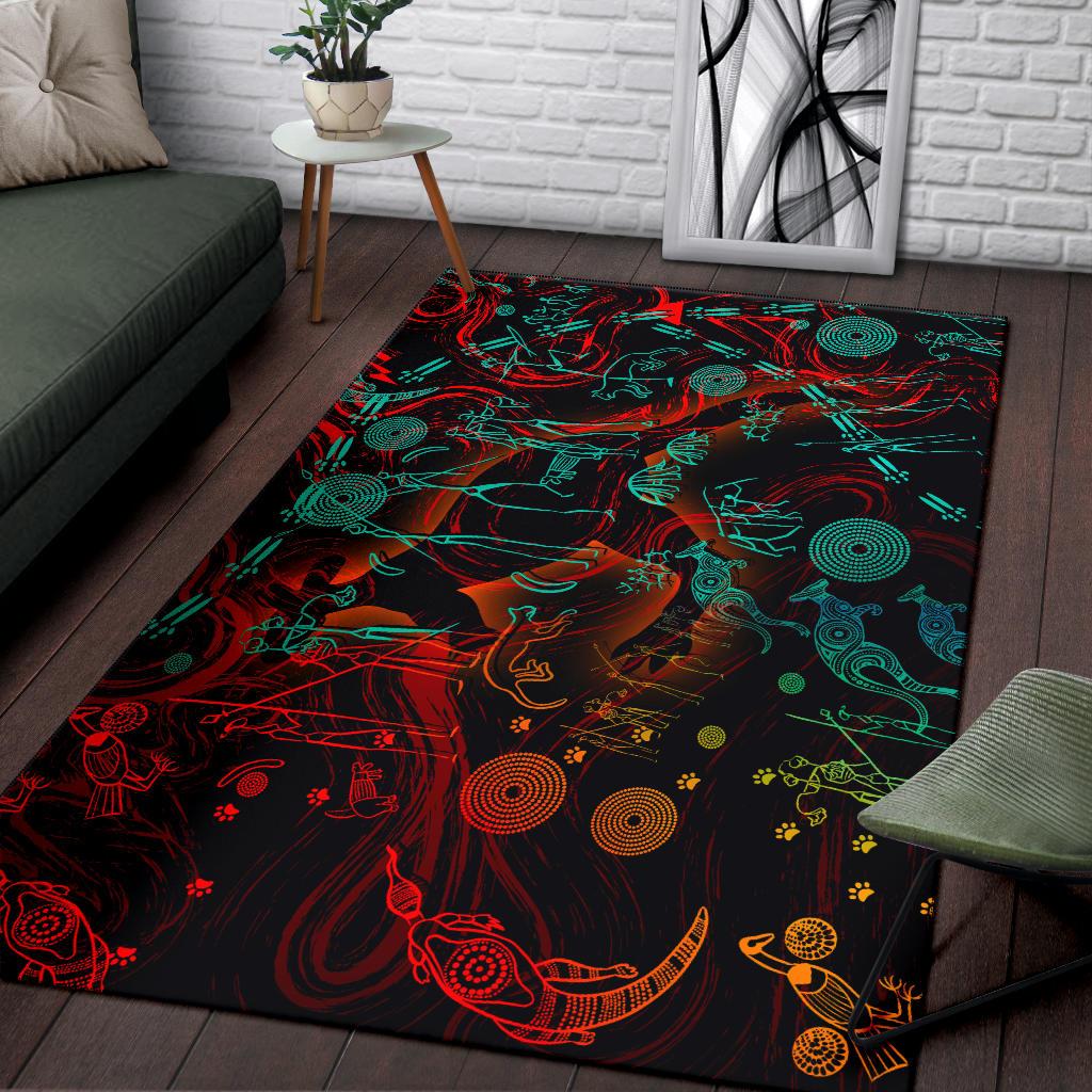 Area Rug, Kangaroo Adults Indigenous Art - Vibe Hoodie Shop