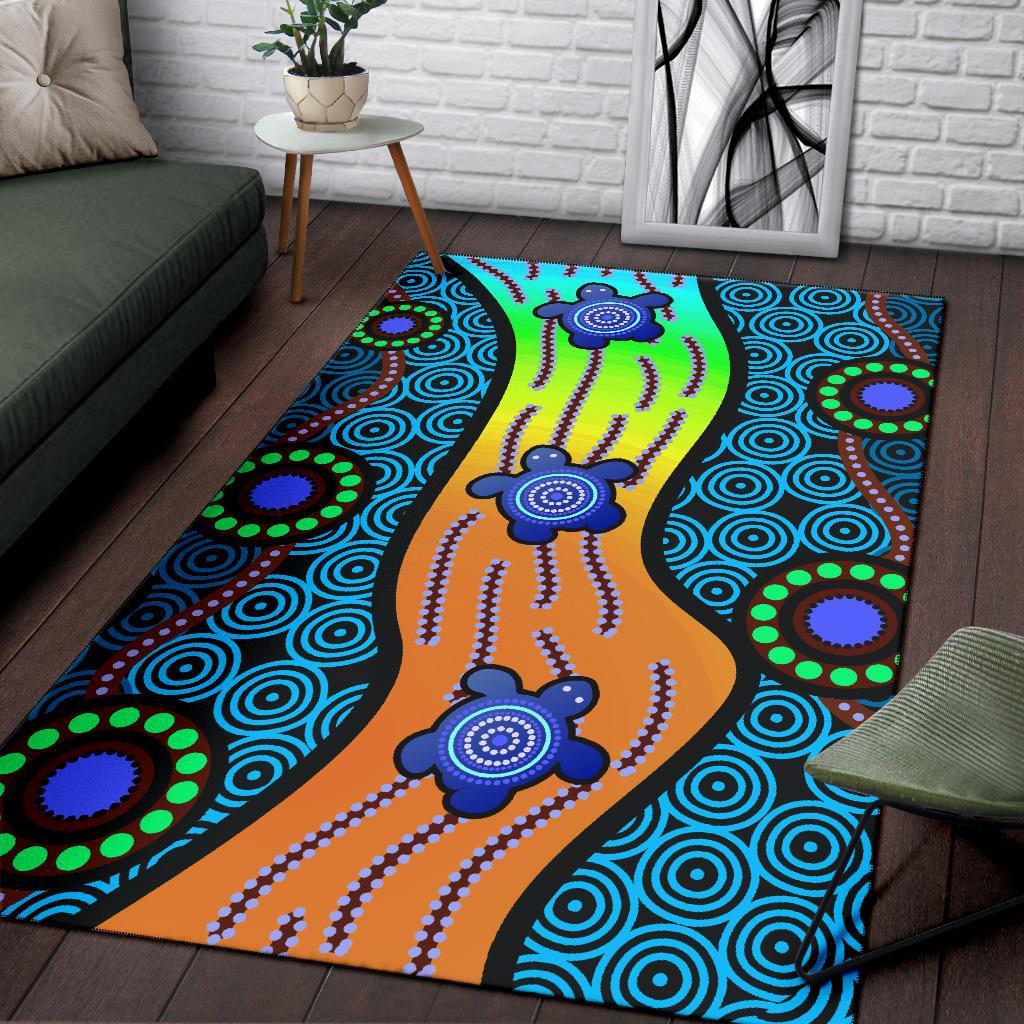 Area Rug - Aboriginal Turtle - Vibe Hoodie Shop