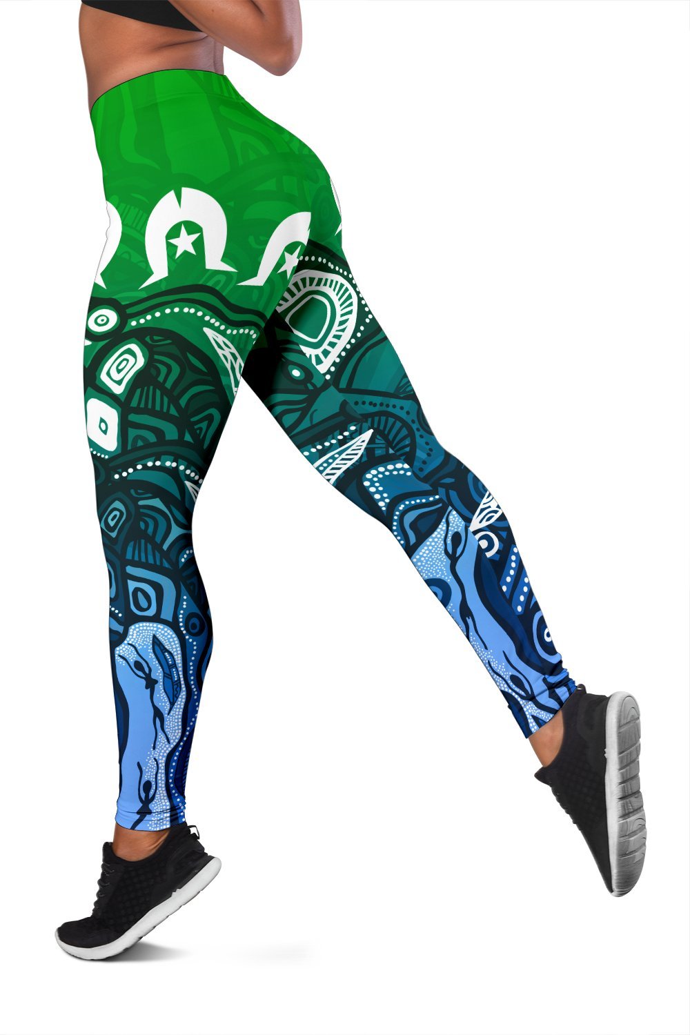 Custom Torres Strait Islands Leggings - Blue - Vibe Hoodie Shop