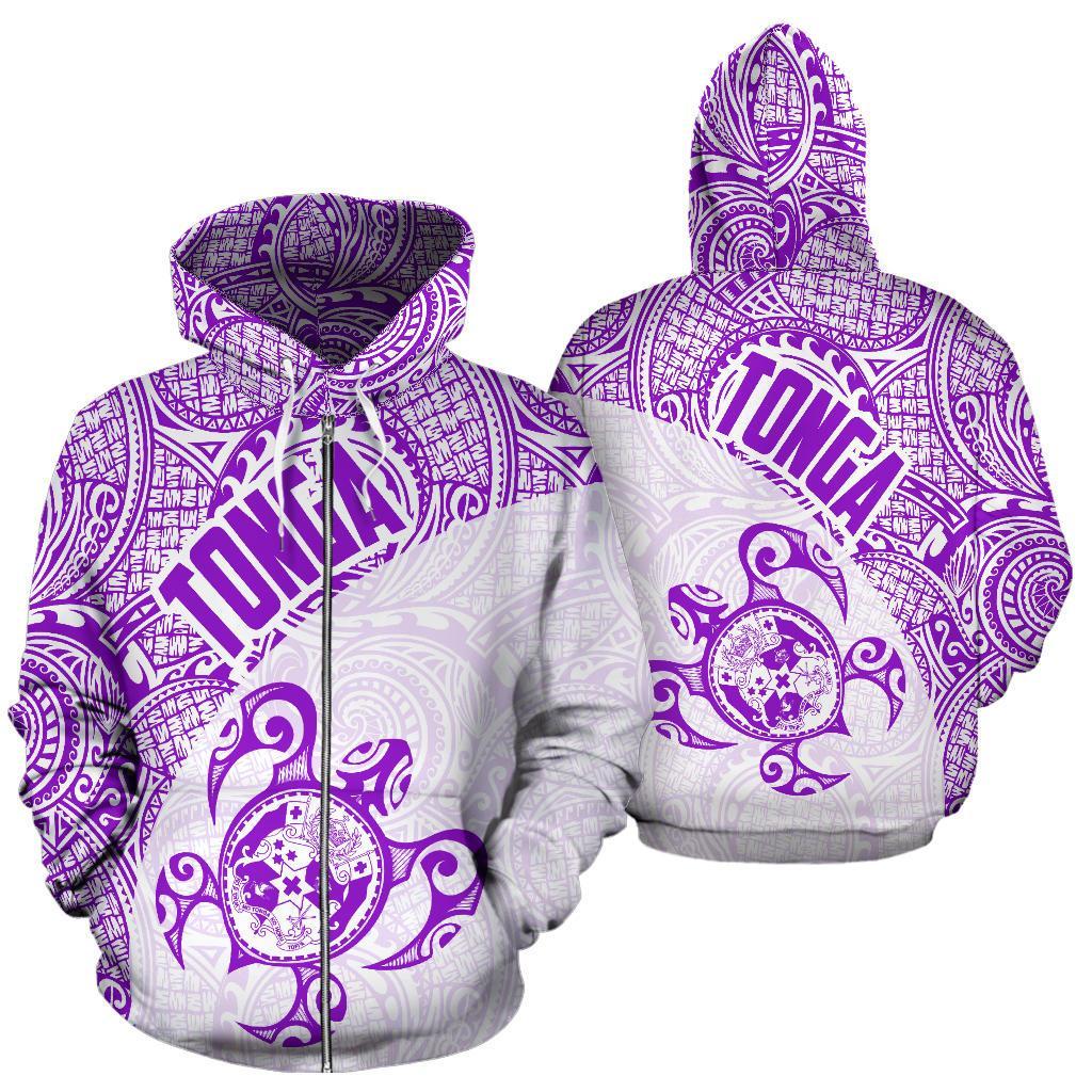 Zip Up Hoodie Tonga Coat Of Arms Turtle Polynesian Pattern 10 - Vibe Hoodie Shop