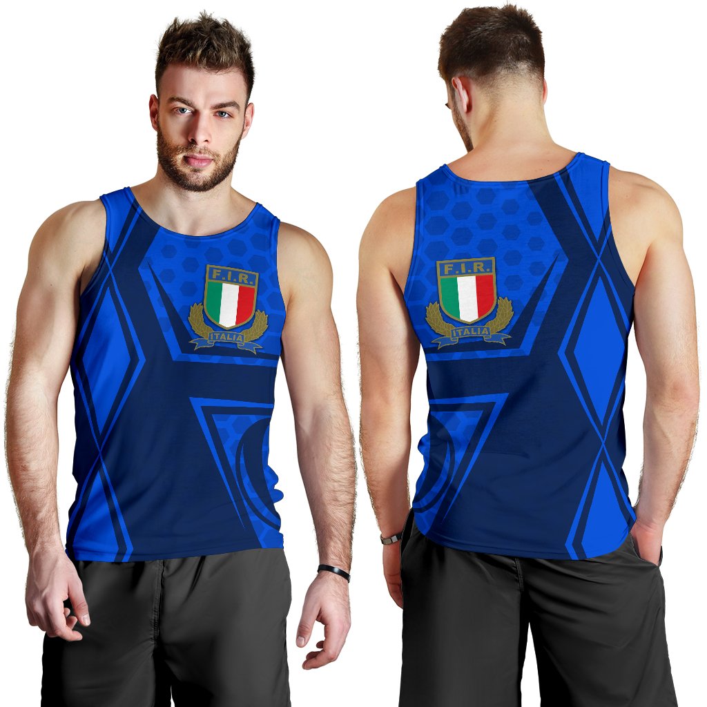 Italy Rugby Men's Tank Top Gli Azzurri Vibes - Vibe Hoodie Shop