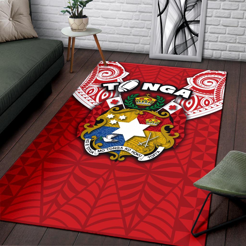 (Custom Personalised) Tonga Rugby Area Rug Royal Style - Vibe Hoodie Shop