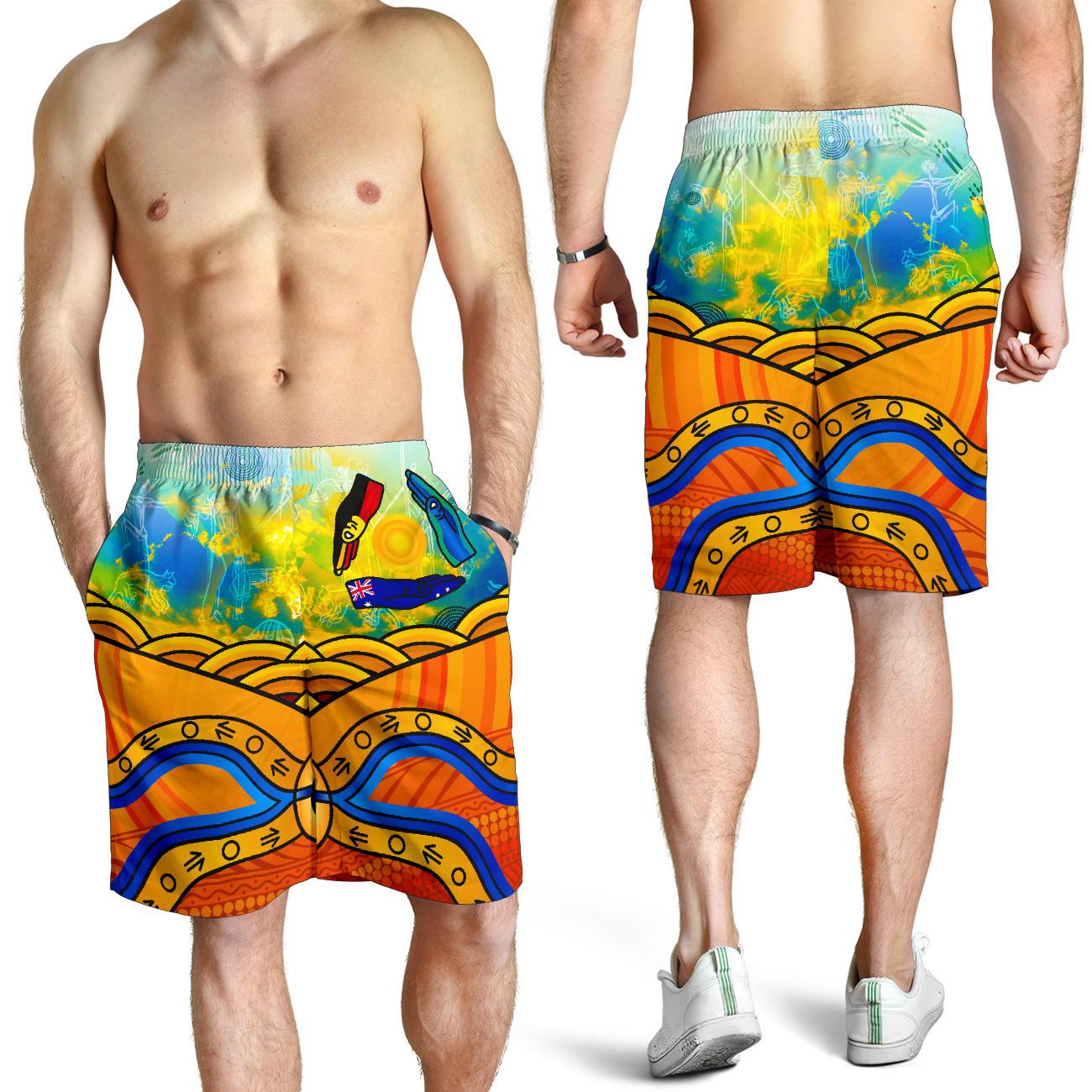 Aboriginal Men's Shorts, Australia Kangaroo NAIDOC Week 2021 - Vibe Hoodie Shop